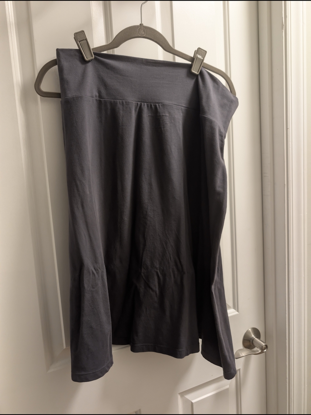 Women's Charcoal Light Weight knit A-Line Skirt - Classic Everyday Style